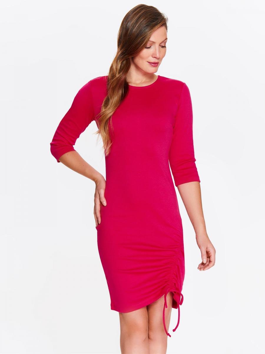 Top Secret šaty dámské jednobarevné s 3/4 rukávem - Růžová - velikost 34