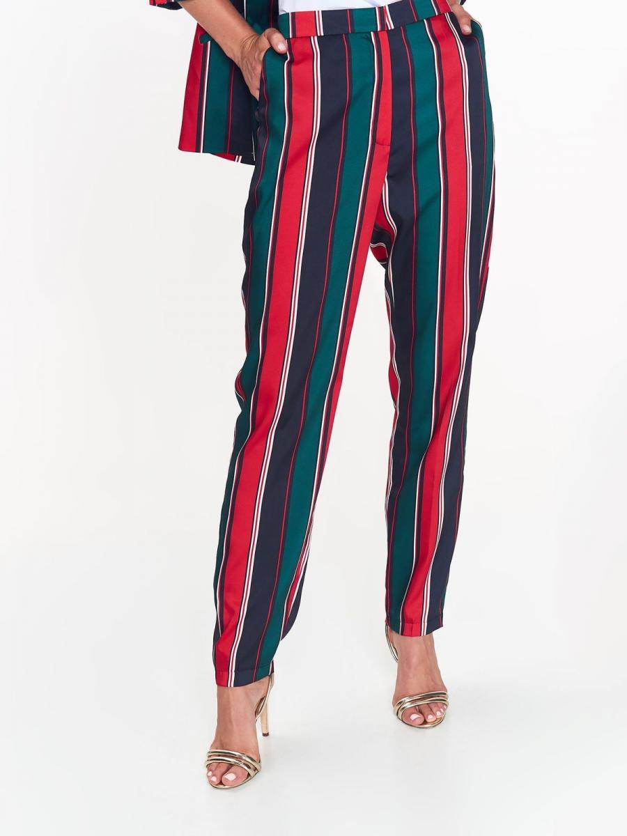 Top Secret Kalhoty dámské pruhované s volnými nohavicemi - Petrolejová - velikost 34
