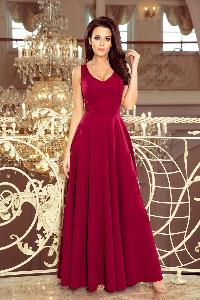Numoco šaty dámské CIDYI dlouhé, maxi - červená - velikost M