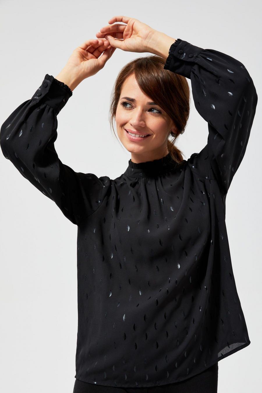 Moodo Košile QUOLO dámská s dlouhým rukávem - černá - velikost S