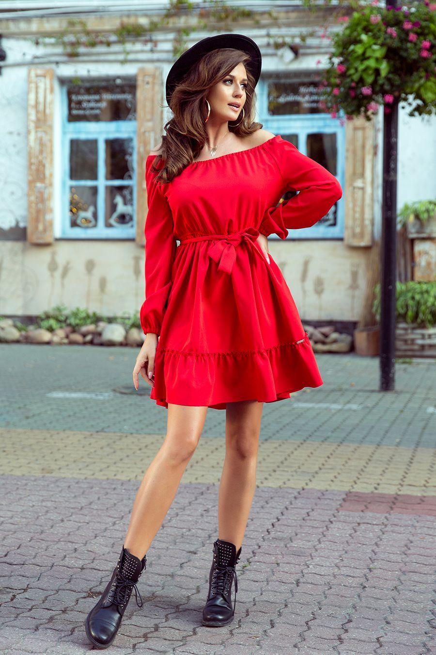 Numoco šaty dámské DAISY - červená - velikost S