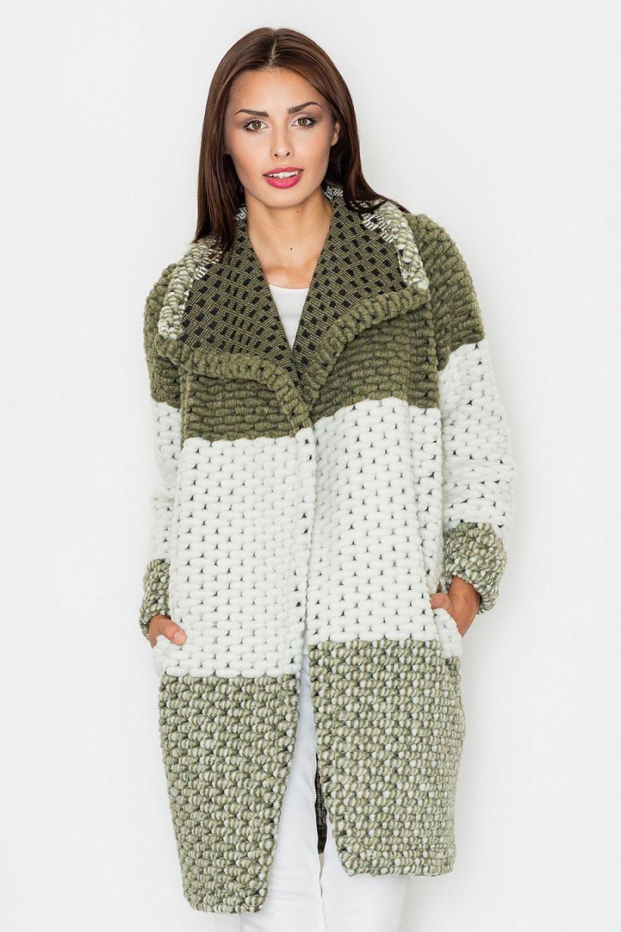 Ostatní značky Kabát dámský FIGLI 111503 - Zelená - velikost XL