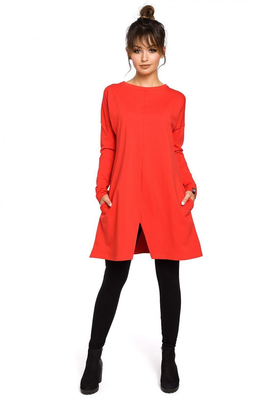 Ostatní značky šaty dámské 104253 - červená - velikost S/M