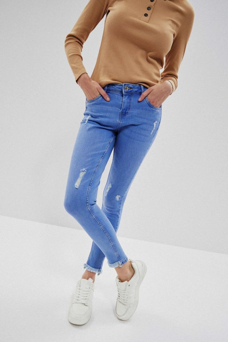 Moodo Kalhoty dámské džínové PAMEL - Světle modrá - velikost XS