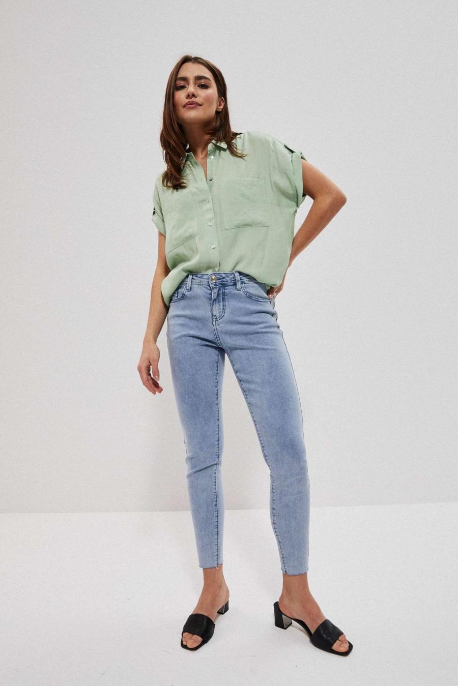 Moodo Kalhoty dámské jeans HODE - Modrá - velikost XS