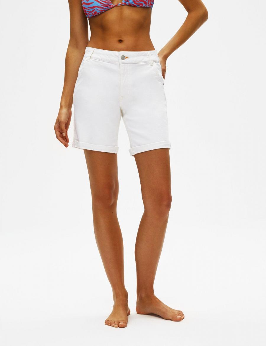 Diverse Kraťasy jeans dámské CLTN 456 - Bílá - velikost XS