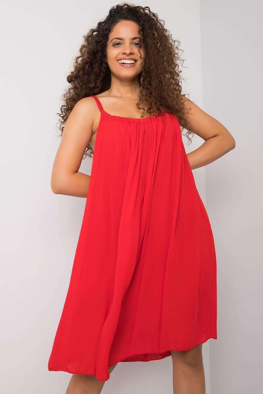 Ostatní značky šaty dámské 165898 - červená - velikost S
