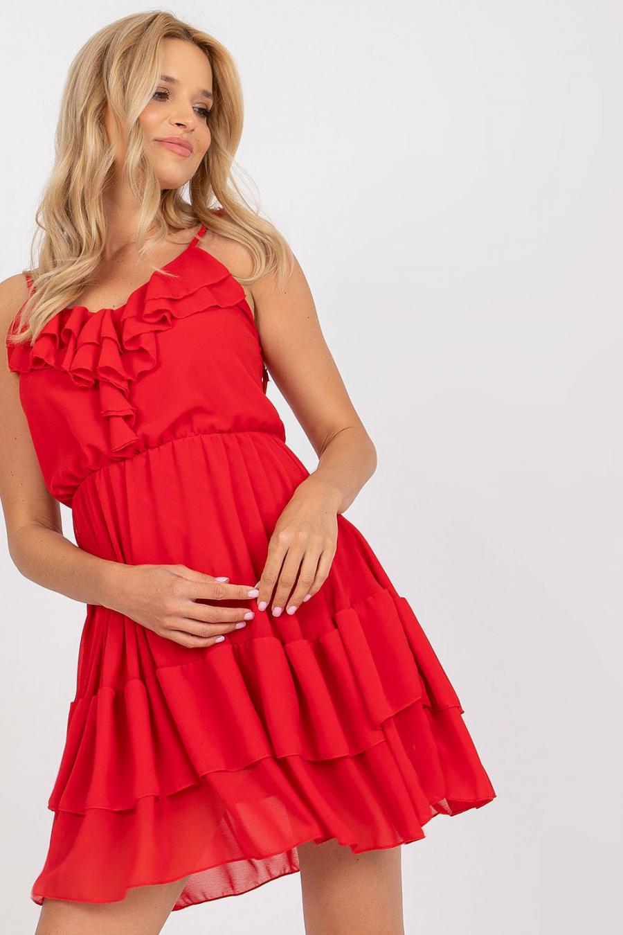 Ostatní značky šaty dámské 166873 - červená
