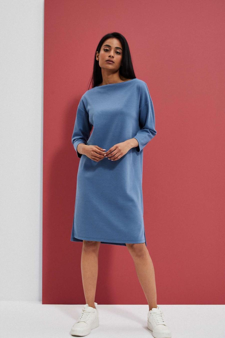 Moodo šaty dámské LIOO - Modrá - velikost S