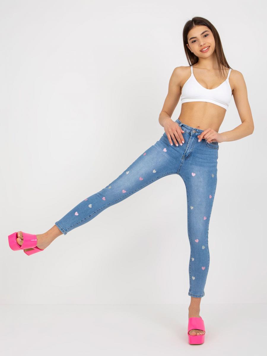 RUE Dámské jeans LOVE - Modrá - velikost XL
