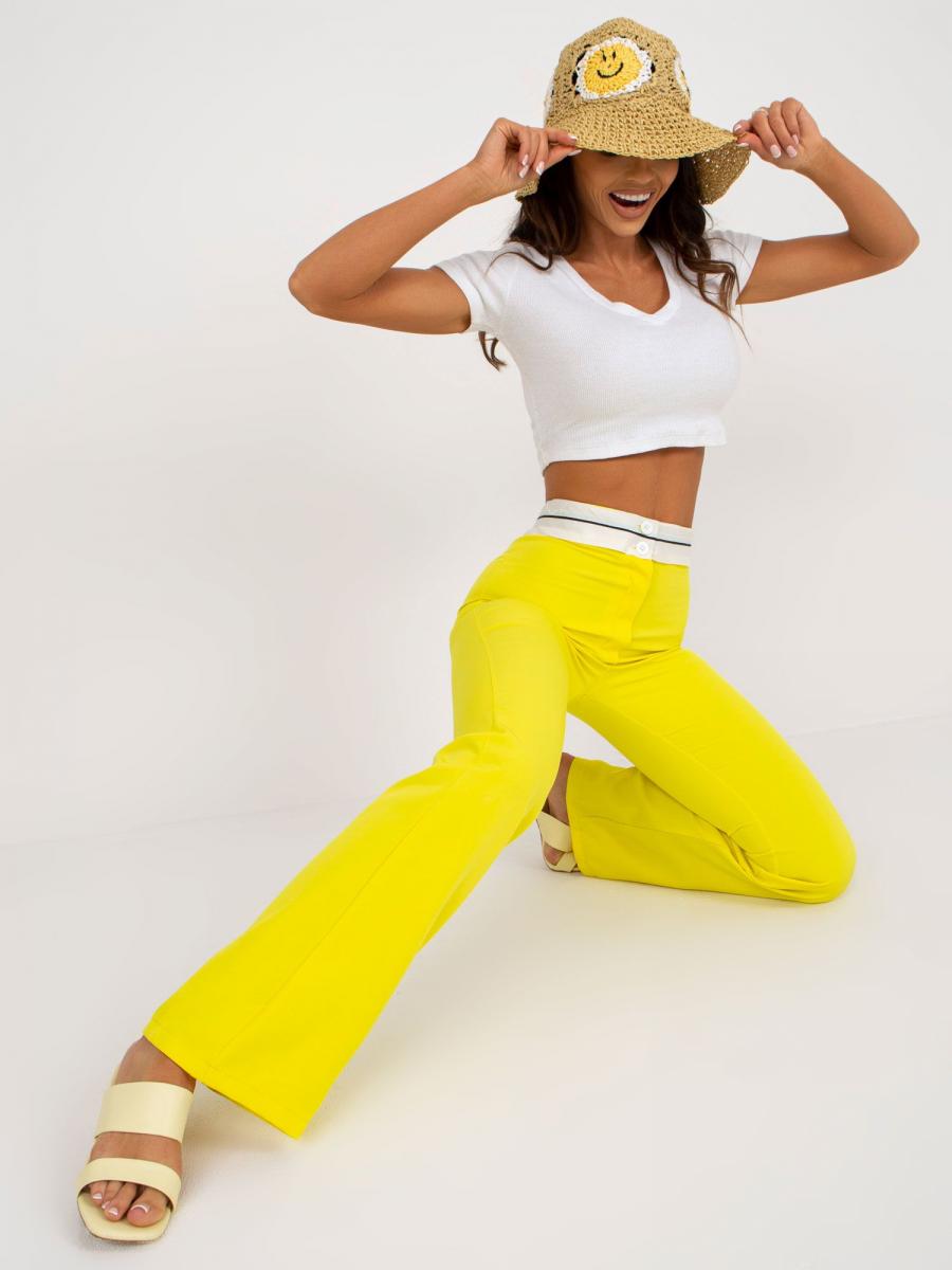 RUE Dámské kalhoty SUNN - žlutá - velikost XXL
