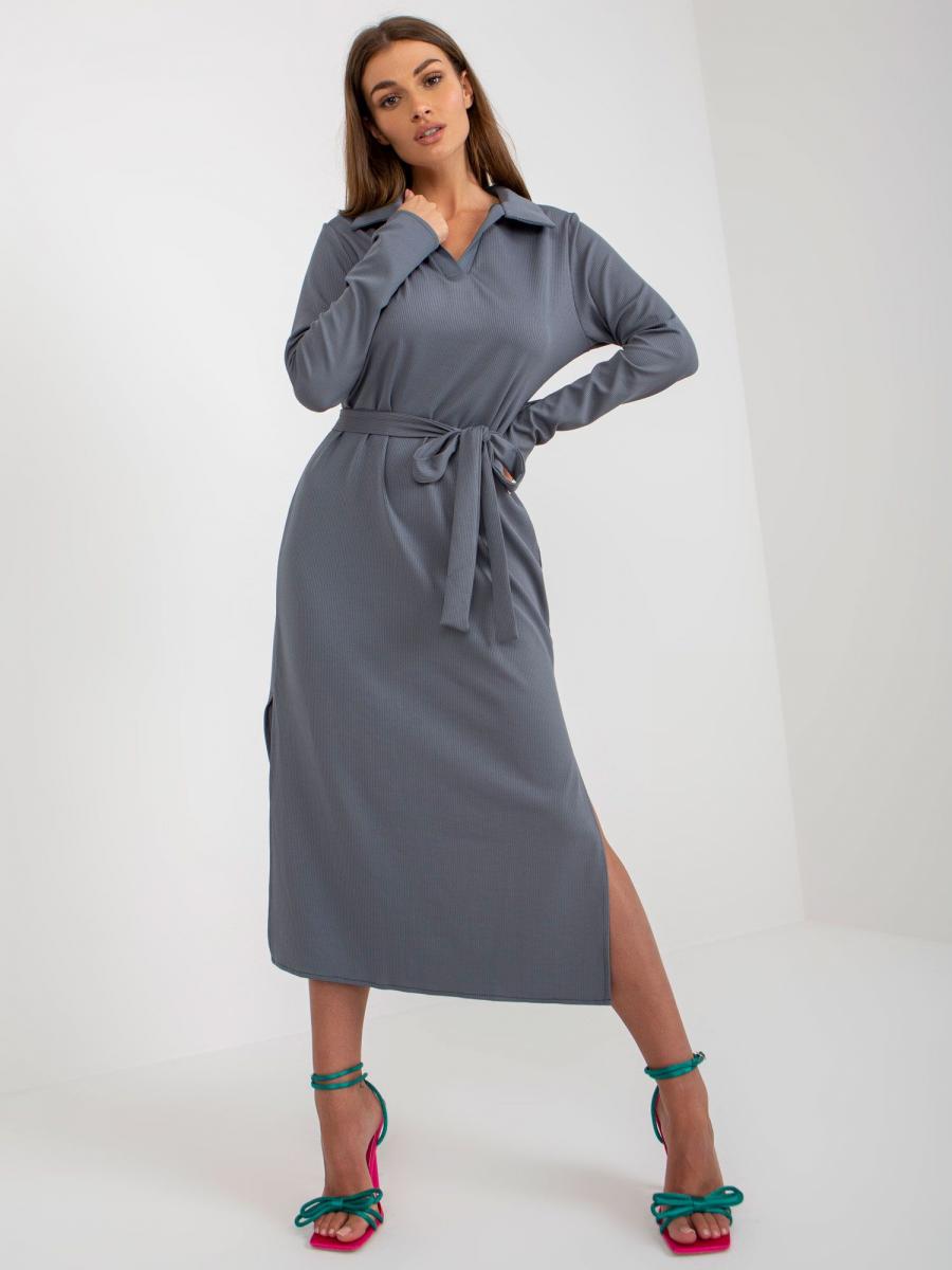 RUE šaty dámské LILA - Tmavě šedá - velikost S/M