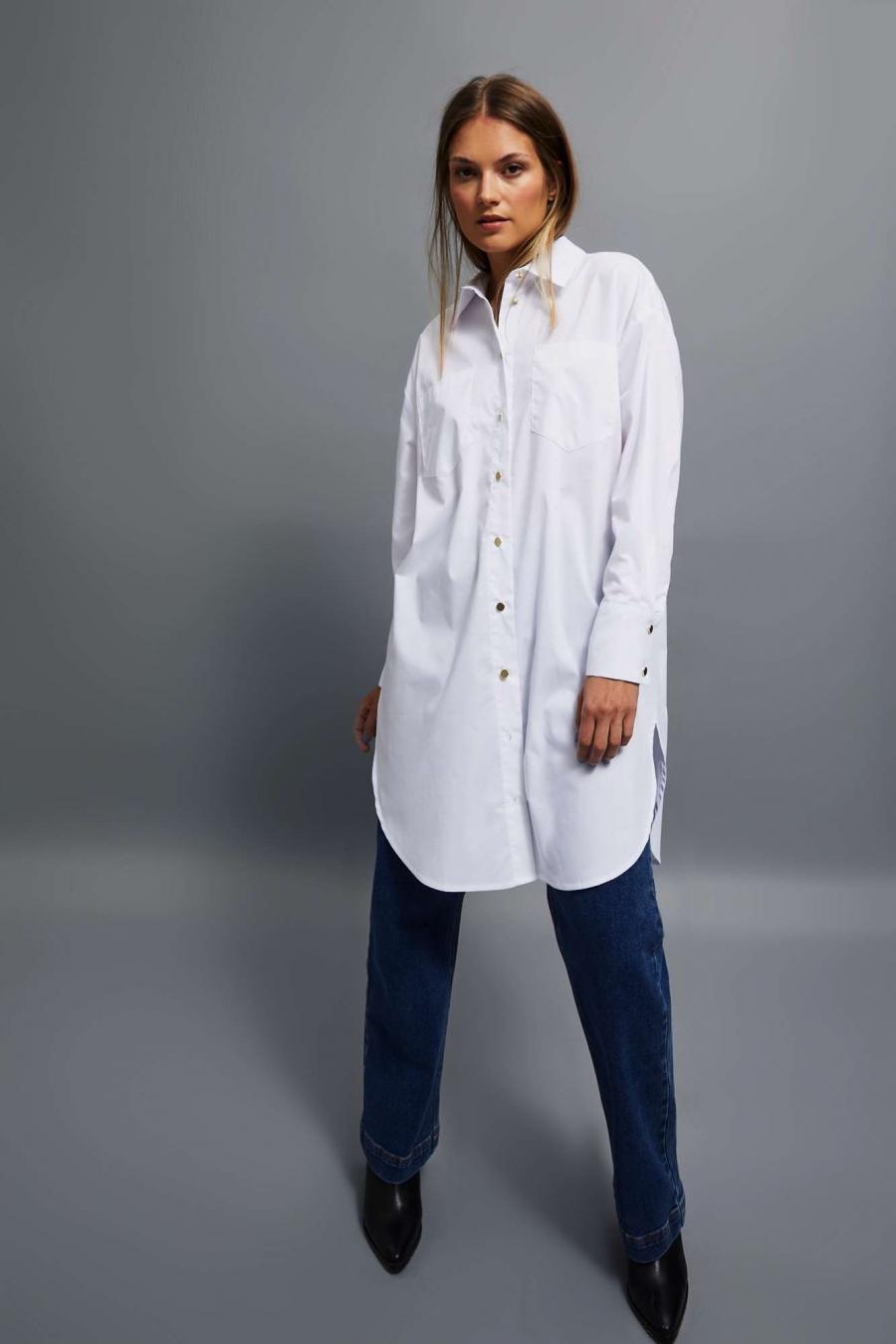 Moodo Košile dámská OVERS - Bílá - velikost XS