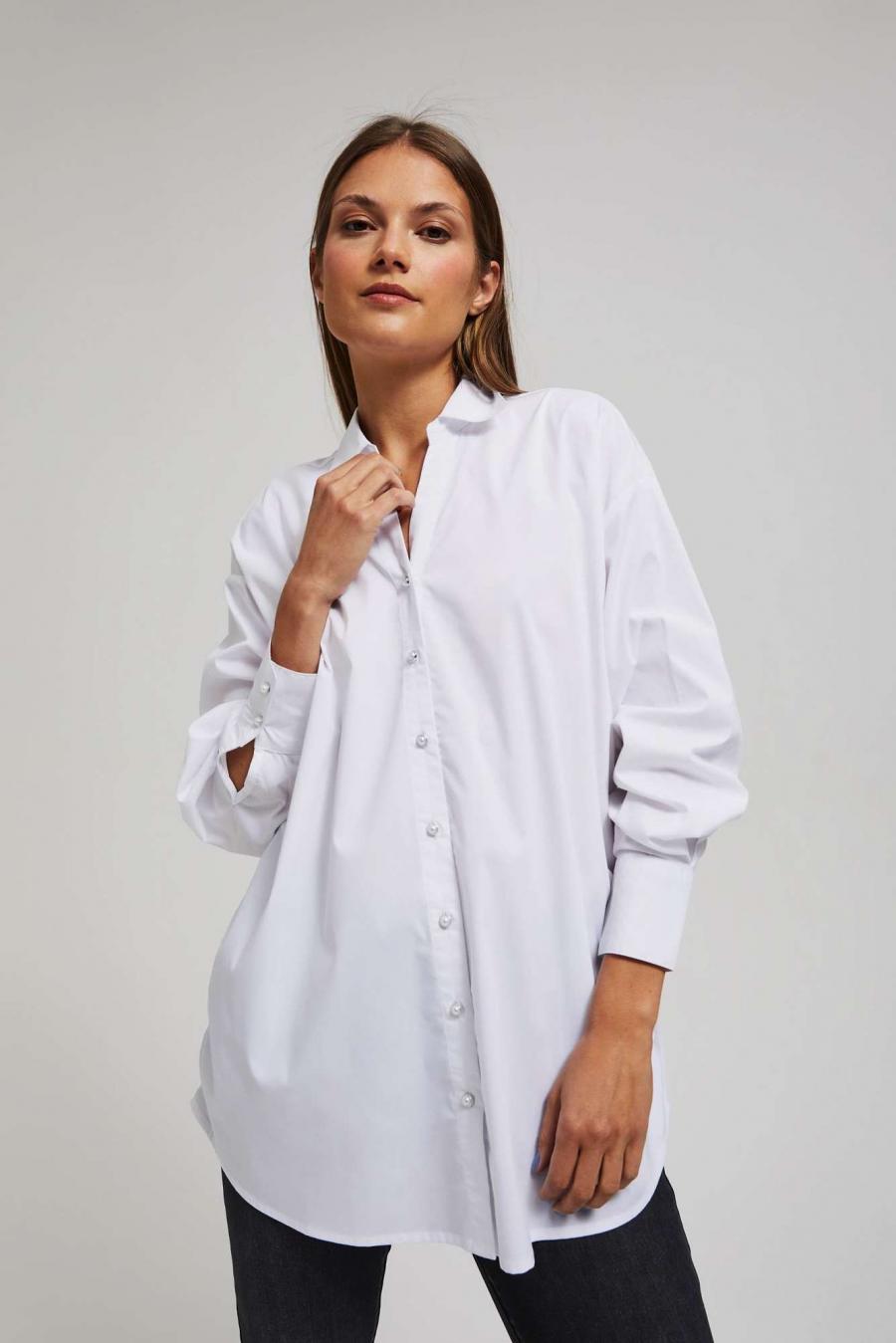 Moodo Košile dámská OVERSS - Bílá - velikost XL