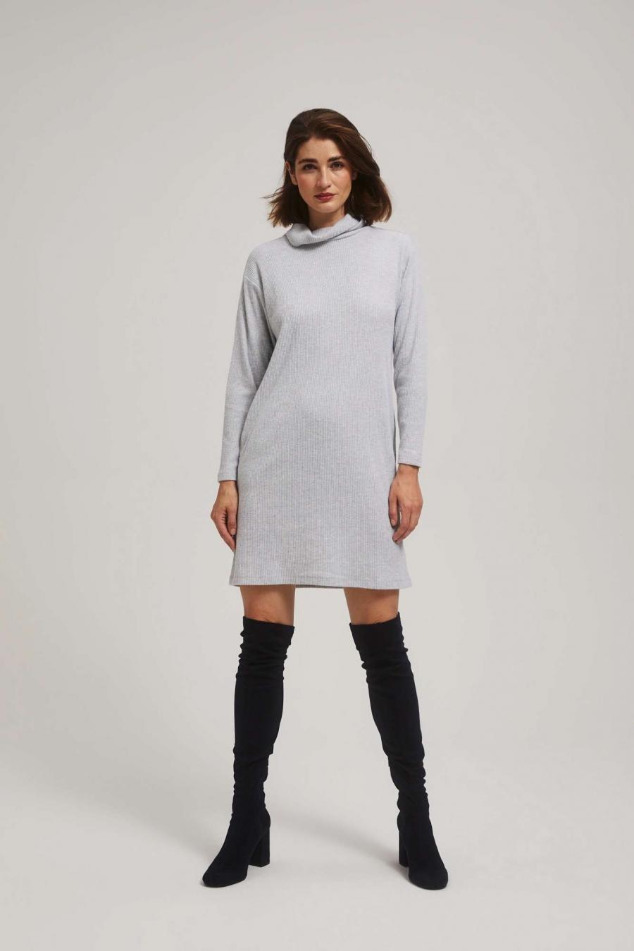 Moodo šaty dámské WRUBL - šedá - velikost L