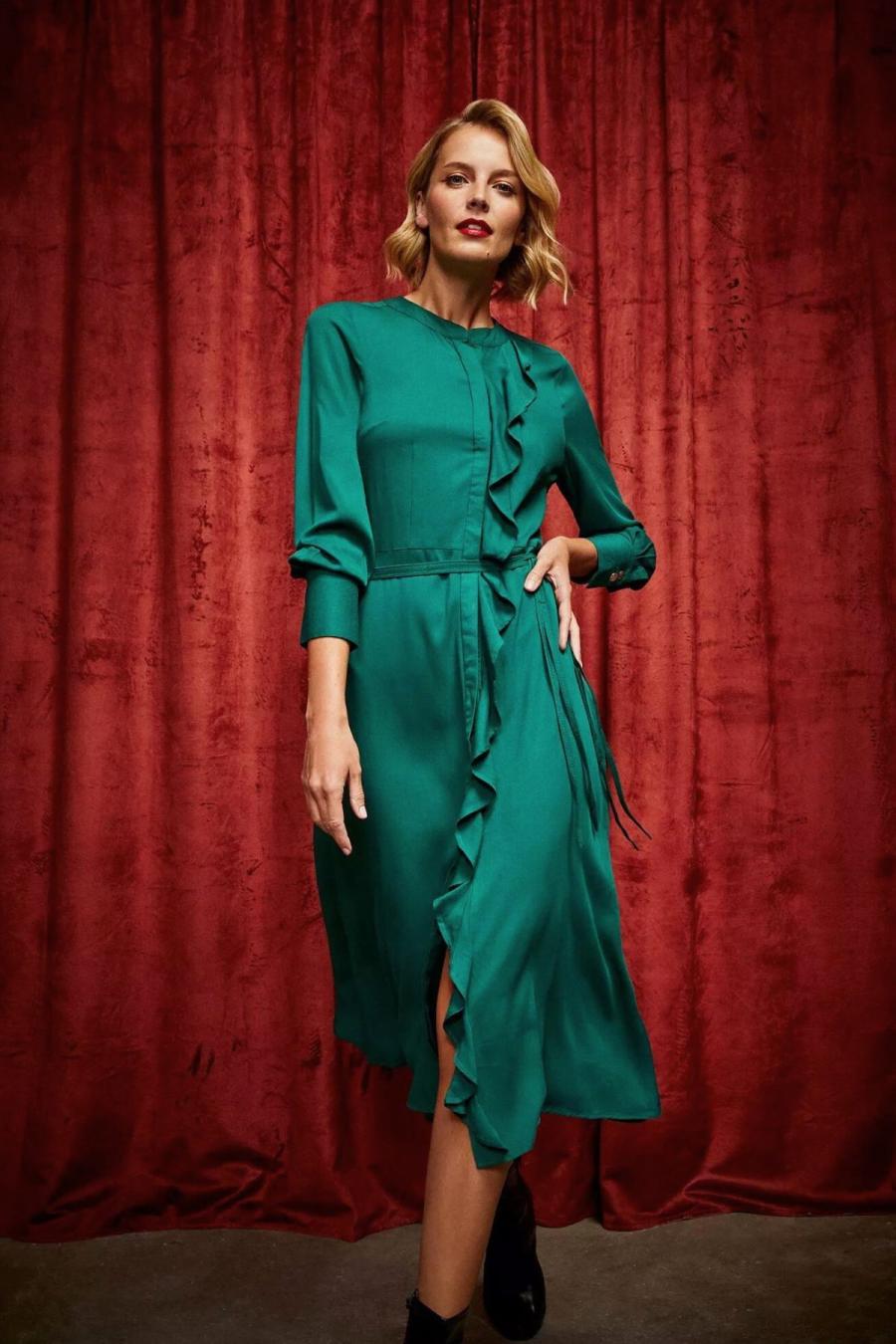 Moodo šaty dámské SMARAGD - Zelená - velikost L