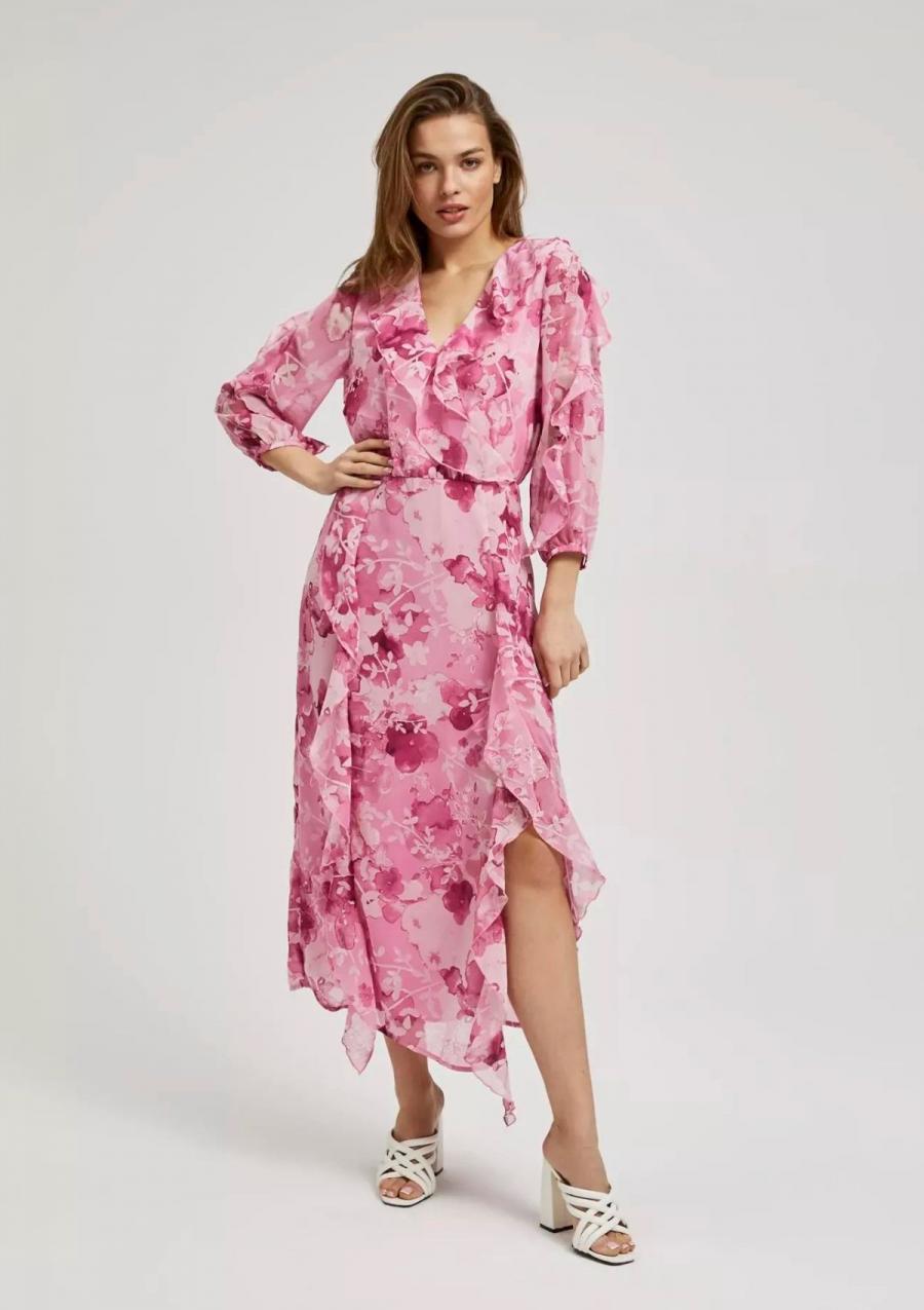 Moodo šaty dámské FLOTU - Růžová - velikost S