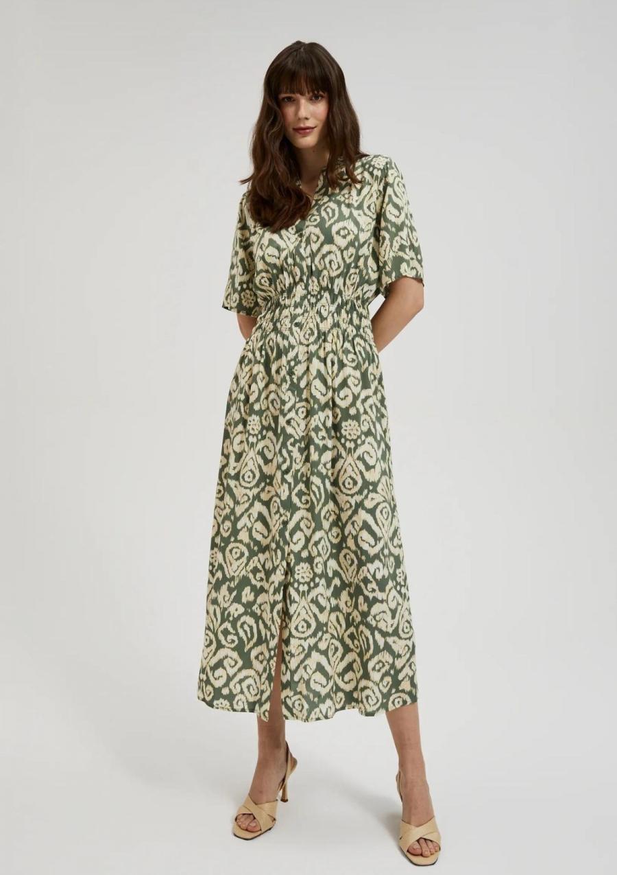 Moodo šaty dámské QOUIT - Khaki - velikost XL