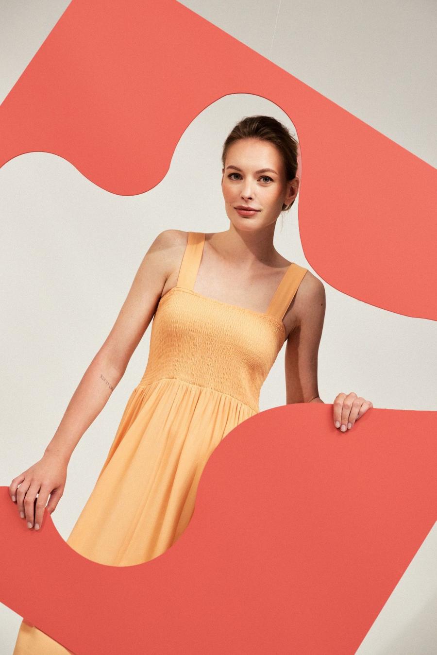 Moodo šaty dámské MERR - Oranžová - velikost XL