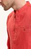 Košile pánská červená lněná s dlouhým rukávem