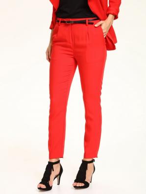 Kalhoty dámské červené společenské s páskem
