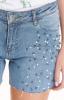 Šortky dámské modré s kamínky jeans 