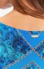Halenka dámská modrá vzorovaná se stahovací tkanicí a krátkým rukávem