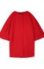 Kabát dámský rudě červený na patenty s 3/4 rukávem