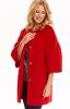 Kabát dámský rudě červený na patenty s 3/4 rukávem