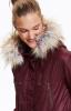 Bunda dámská vínová parka s kapucí