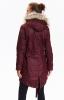 Bunda dámská vínová parka s kapucí