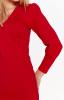 Šaty dámské červené se zdobeným dlouhým rukávem