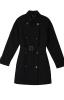 Kabát dámský černý s dvouřadovými knoflíky a páskem