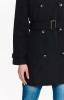 Kabát dámský černý s dvouřadovými knoflíky a páskem