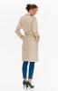 Kabát dámský béžový na dvouřadové knoflíky a pásek