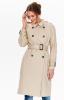 Kabát dámský béžový na dvouřadové knoflíky a pásek