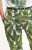 Kalhoty dámské zelené vzorované s páském
