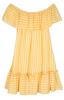 Šaty dámské pruhované žluté s odhalenými rameny
