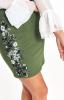 Sukně dámská MINI khaki s květinovým vzorem