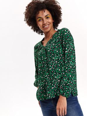 Halenka dámská  zelená se vzorem 