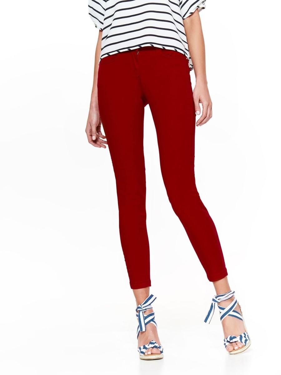 Kalhoty dámské červené SKINNY