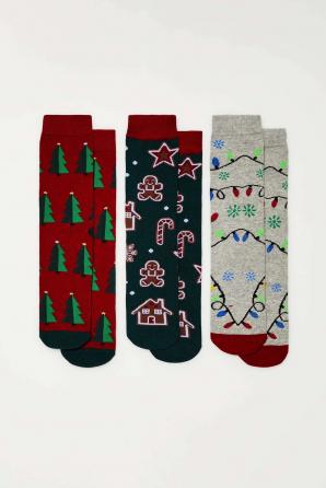 Ponožky dámské 3 páry vánoční