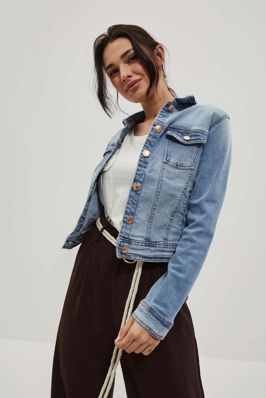 Moodo Bunda dámská jeans ROCKII