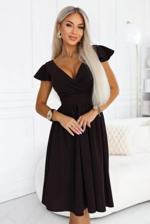MATILDE Šaty s výstřihem a krátkým rukávem