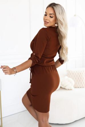 AGATA Neformální mini šaty se zavazováním v pase