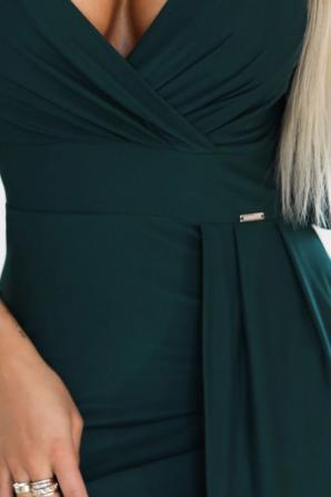 HUGE Elegantní dlouhé šaty s obálkovým výstřihem a rozparkem