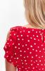 Šaty dámské červené s puntíky bez rukávu