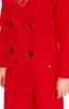 Kabát dámský červený dlouhý na knoflíky