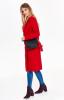 Kabát dámský červený dlouhý na knoflíky