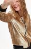 Bunda dámská zlatý BOMBER s flitrů